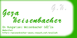 geza weisenbacher business card